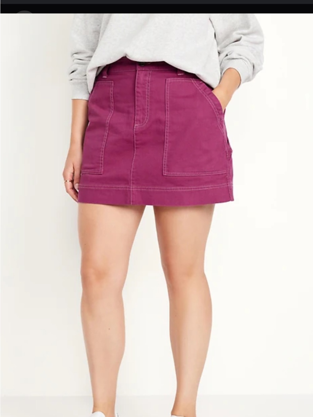 Old Navy Bright Magenta Mini Skirt with Front Pockets